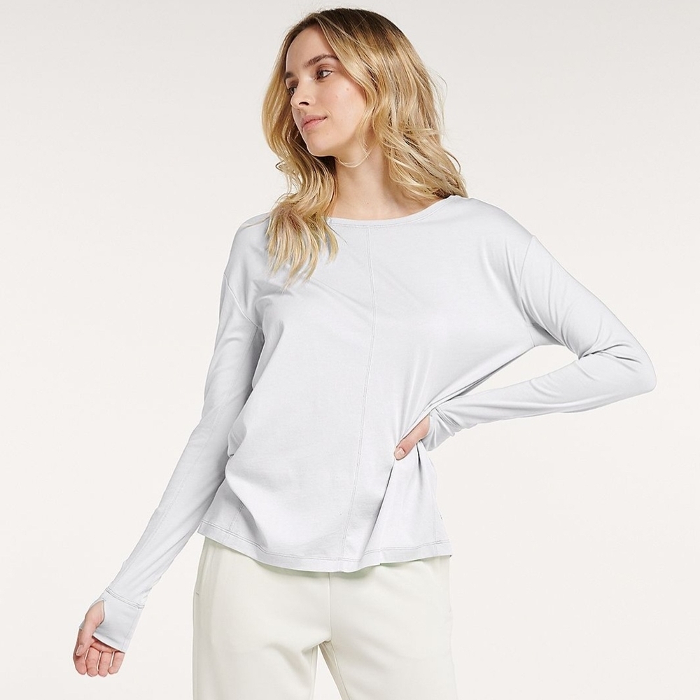 White Long Sleeve Activewear Shirt Size XS